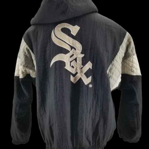 VINTAGE STARTER CHICAGO WHITE SOX PULLOVER  JACKET WITH HOOD SIZE L - Picture 2 of 10